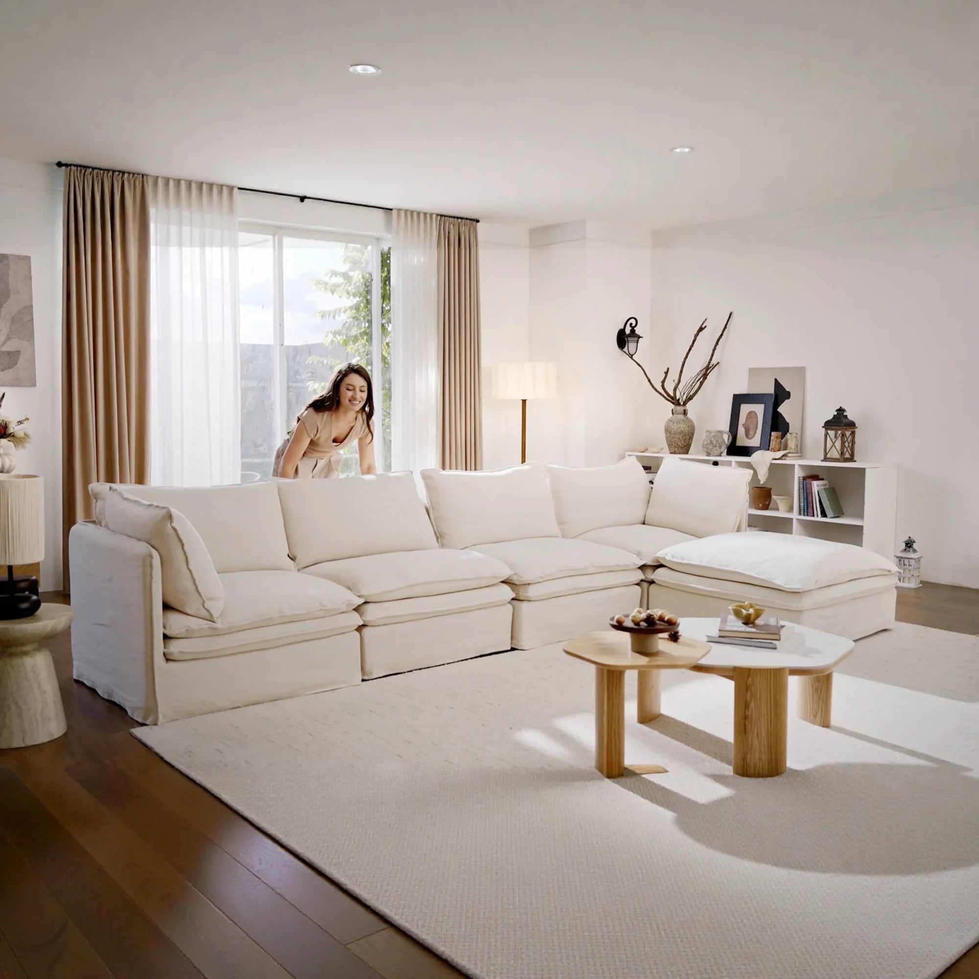 Eira Modular L-Shape Sofa, Deep Oversized Seat