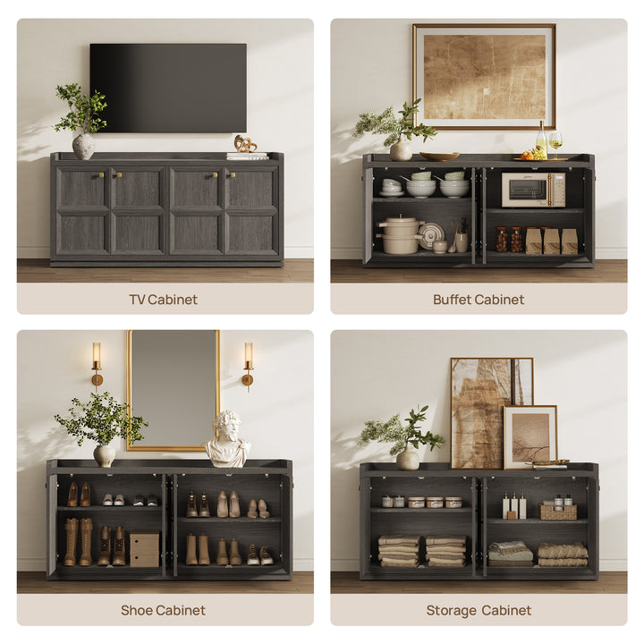 Helio Black Sideboard with 4 Doors