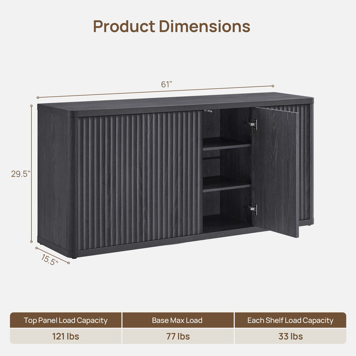 Cas 61'' Wide TV Stand with 4 Doors, Set of 2