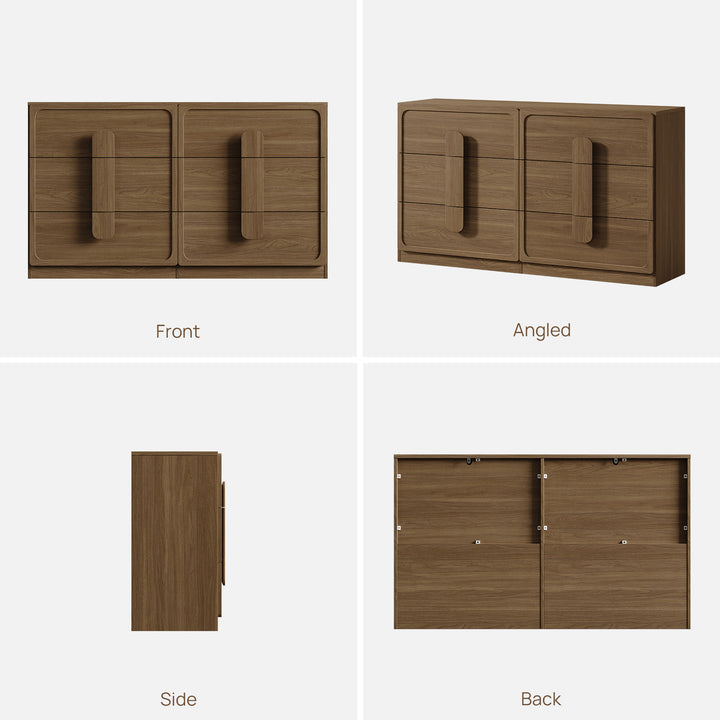Arcus 6 Drawers Dresser with Arched Handles