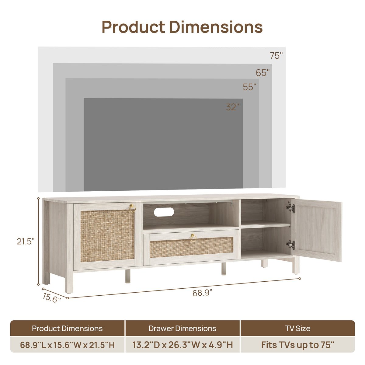 Terra TV Console with Cable Management