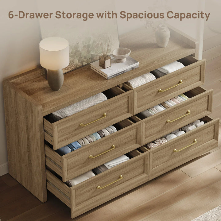 Helio White 6 Drawers Dresser