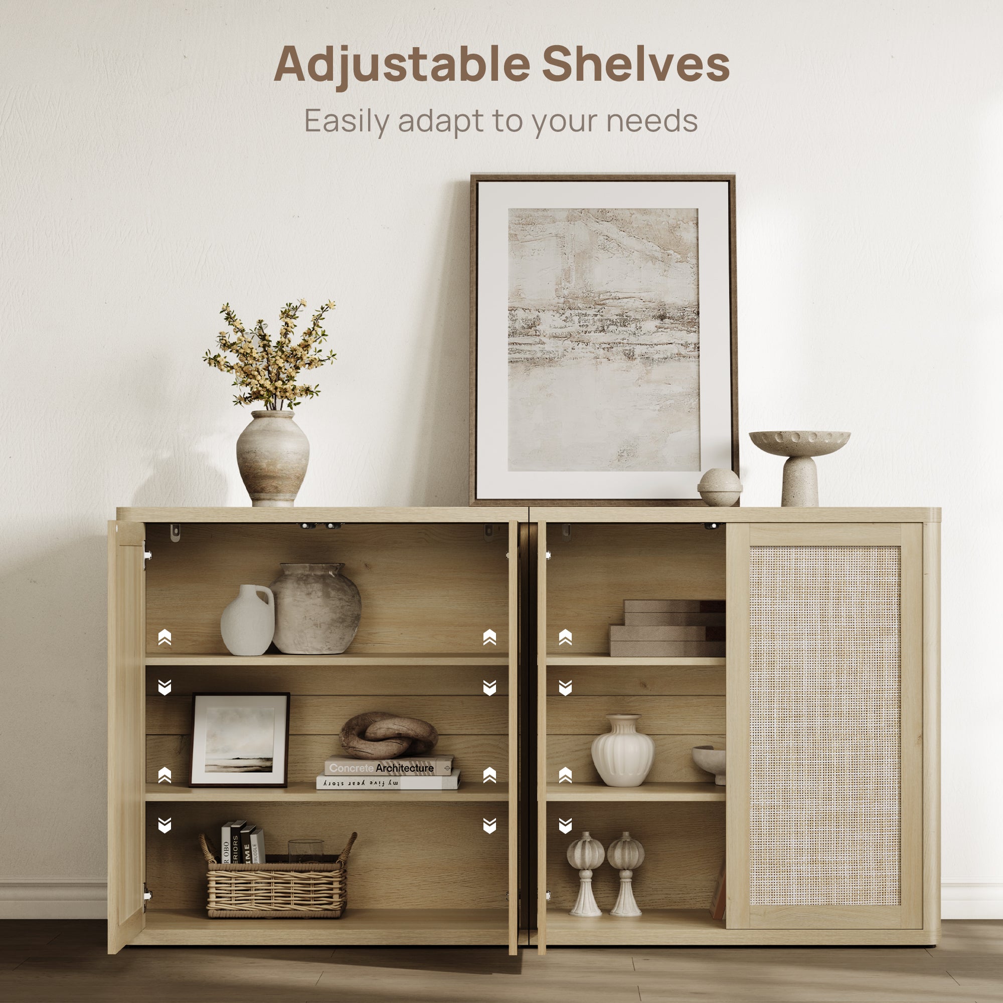 Zura Modular TV Stands Set of 3, Large Storage