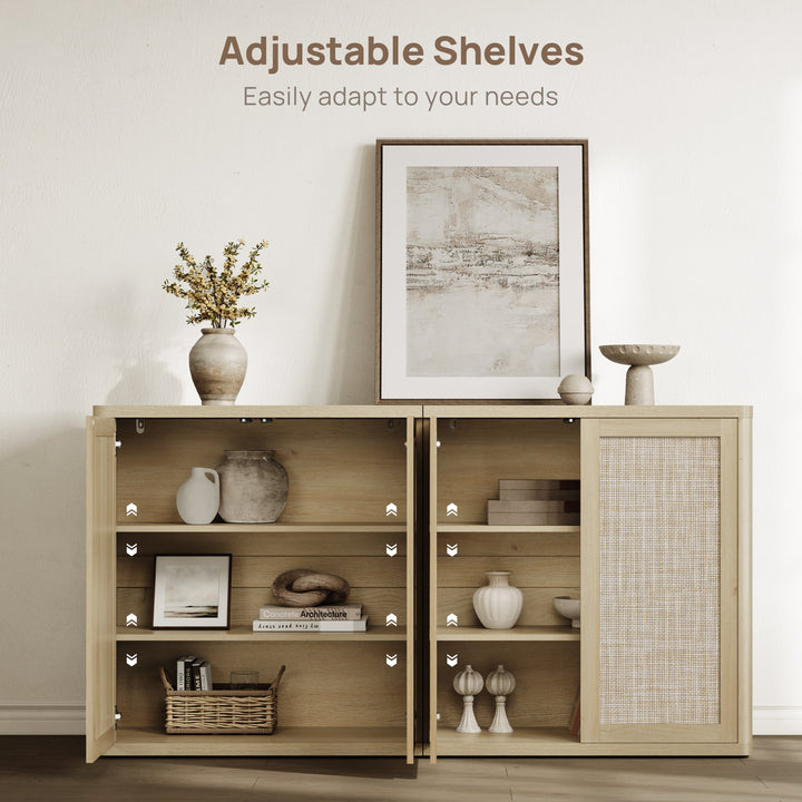 Zura Modular TV Stands Set of 3, Large Storage - Amber Oak - 3-Piece Set