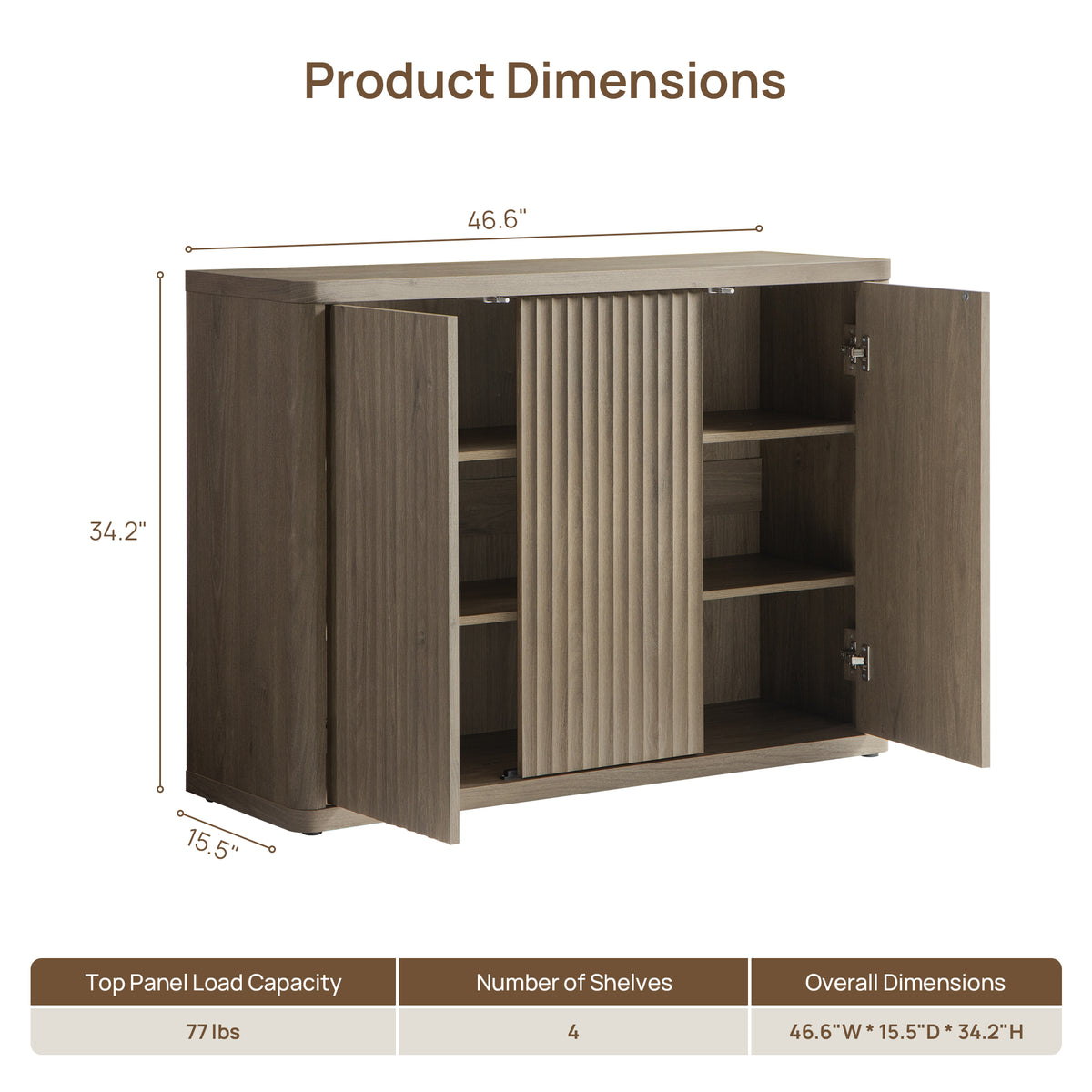 Cas TV Stand with 3 Doors