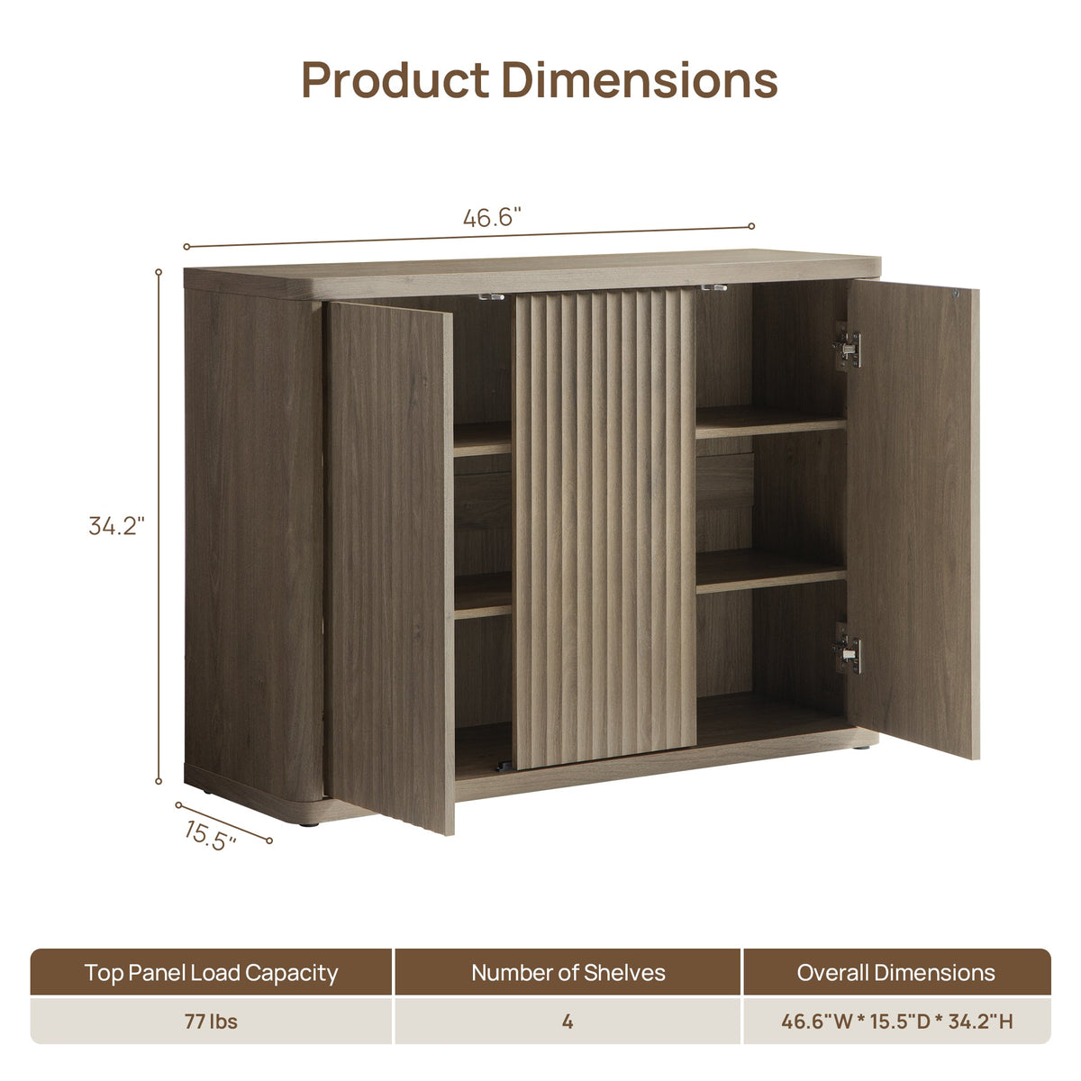 Cas TV Stand with 3 Doors, Set of 2