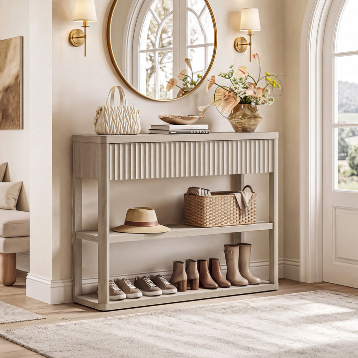 Cas Narrow Console Table with Drawers