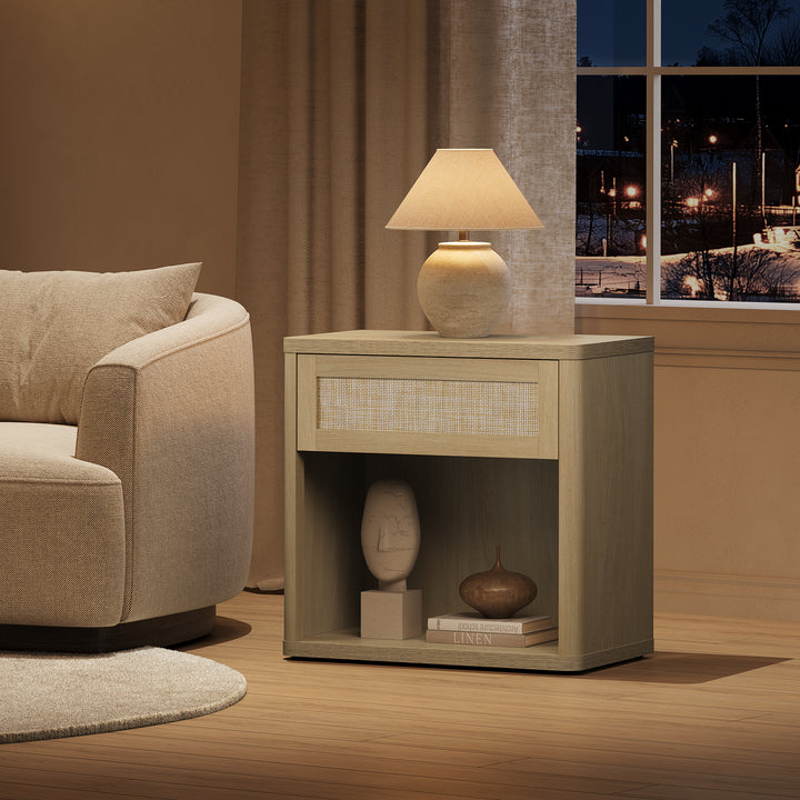 Zura Modular Rattan Dresser and Nightstand with Drawer Set