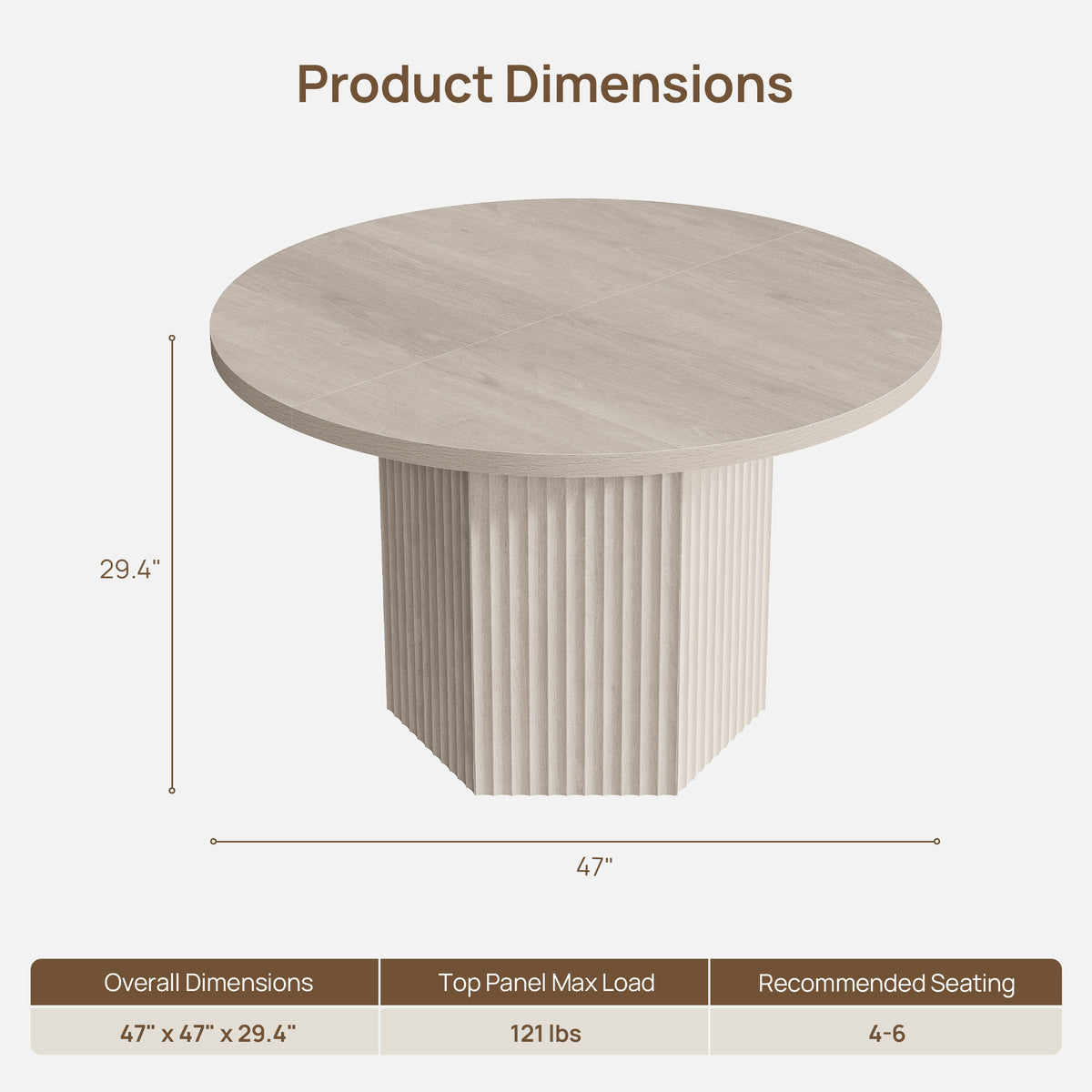 Cas Round Dining Table, for Family Dining