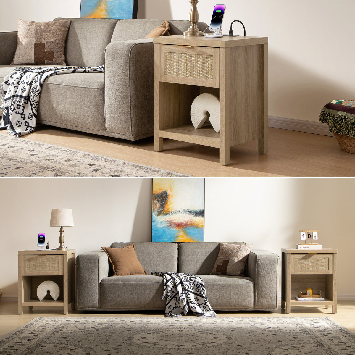 Savanna Cabinet Bedroom Set with Charging Station