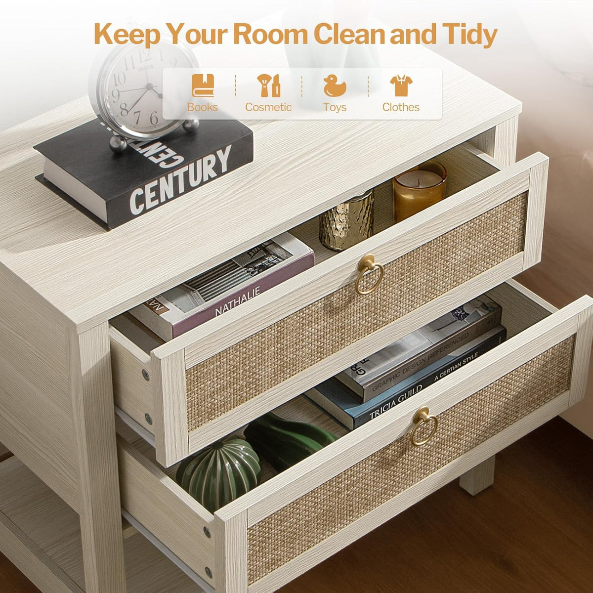 Terra 6 Drawers Dresser Set with Storage Cabinet