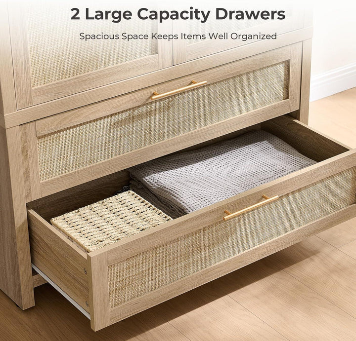 Savanna Wardrobe with 2 Drawers and Doors, Set of 2