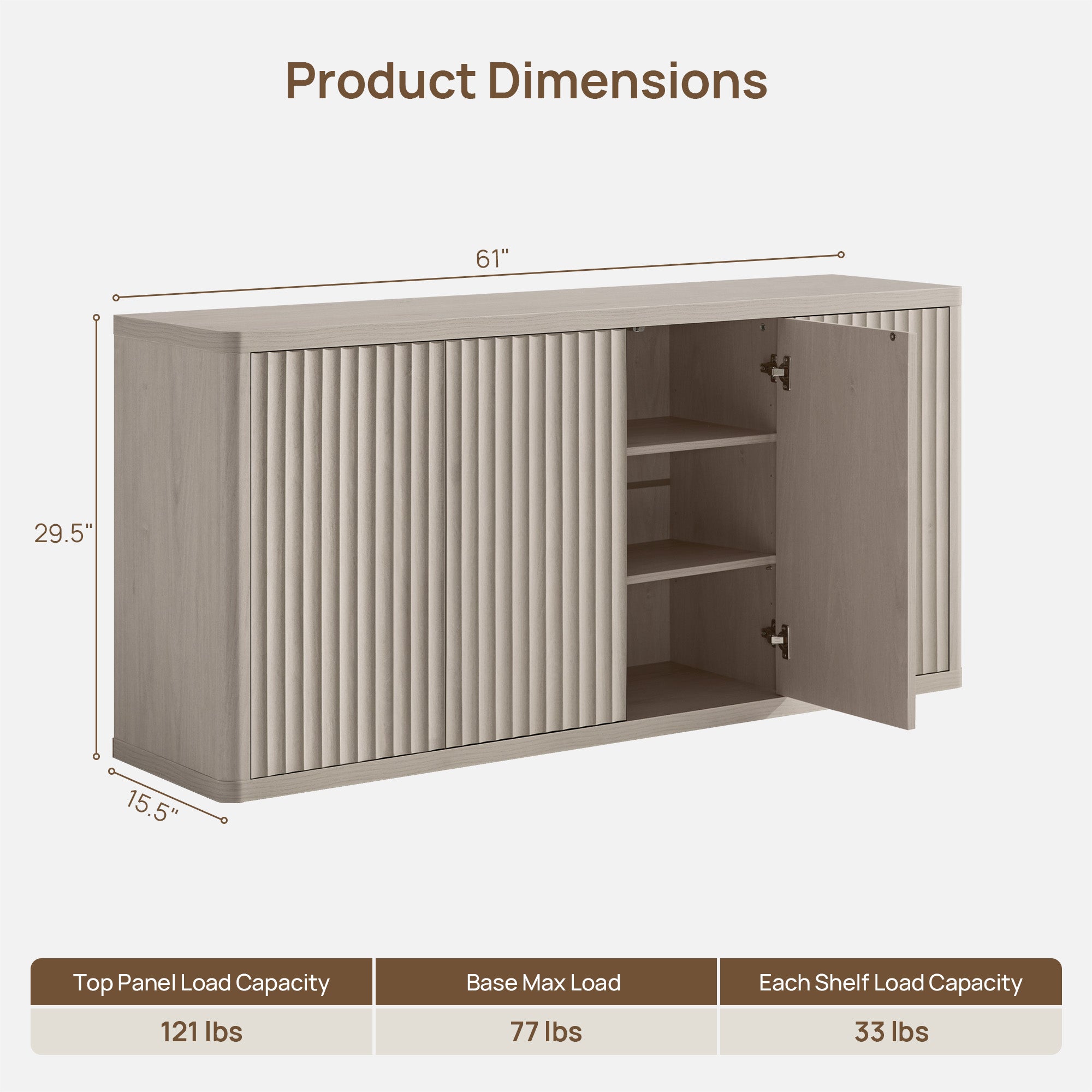 Cas 65-Inch TV Stand with Cable Management
