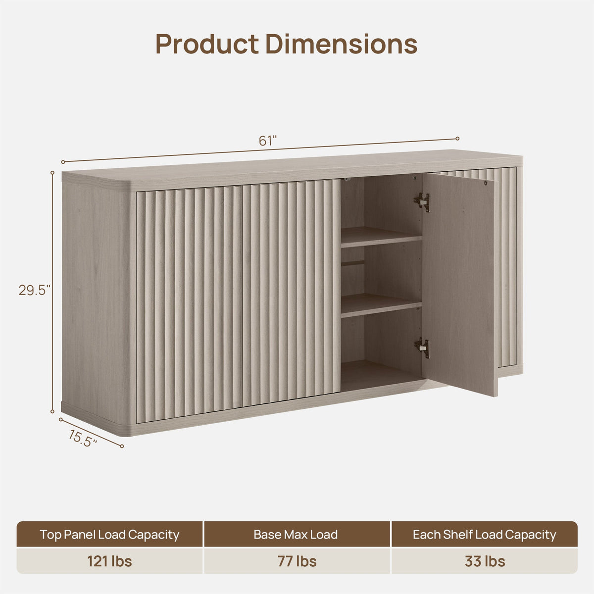 Cas 65-Inch TV Stand with Cable Management