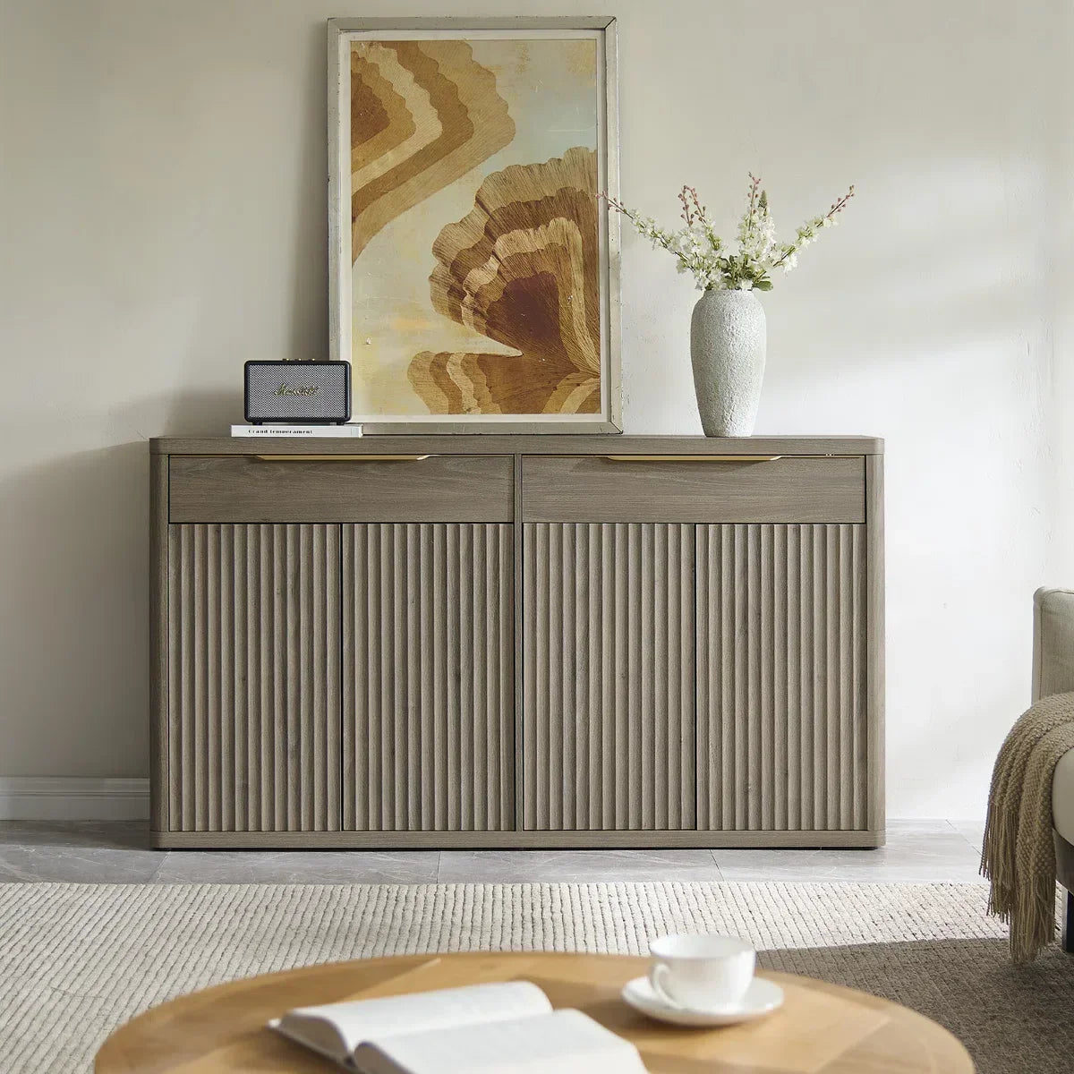 Cas Sideboard Buffet with 2 Drawers - 1 Piece - White Alder