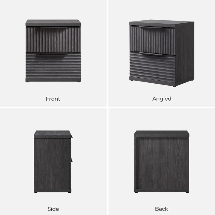 Stria 2 Drawers Nightstand for Bedroom