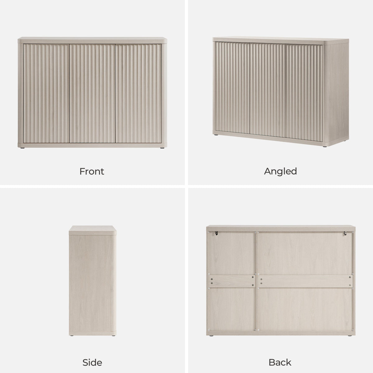 Cas Sideboard with 3 Doors - 2 Pieces - Grey Alder
