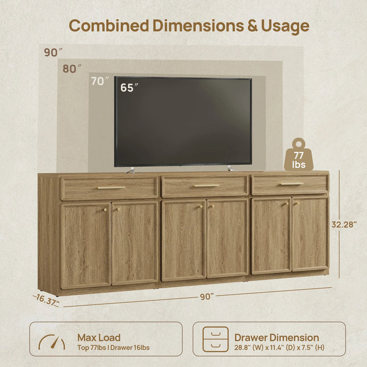 Crescent Sideboard with 1 Drawer