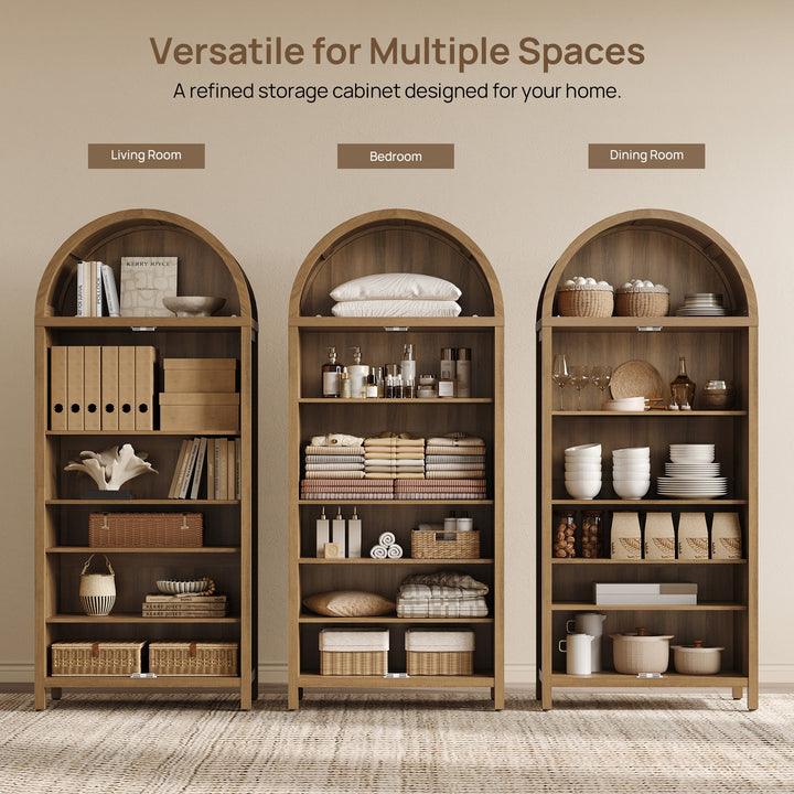 Savanna 72.8Inch-Tall Pantry Cabinet, Arched Design, Set of 3