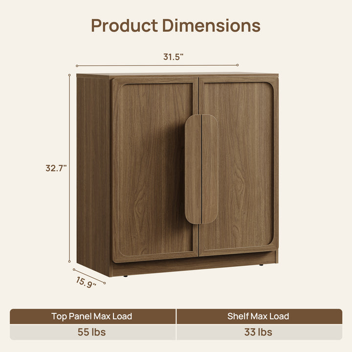 Arcus Sideboard with 2 Doors, Arched Handle Design