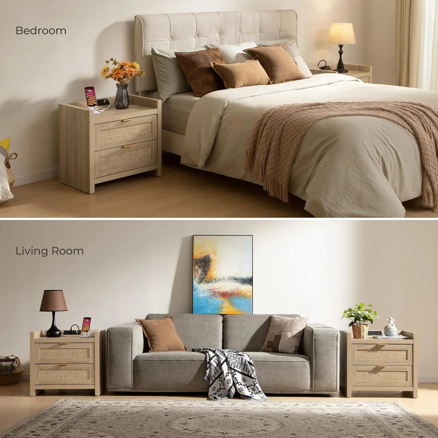 Savanna 6 Drawers Dresser and 2  Drawer Nightstand Set