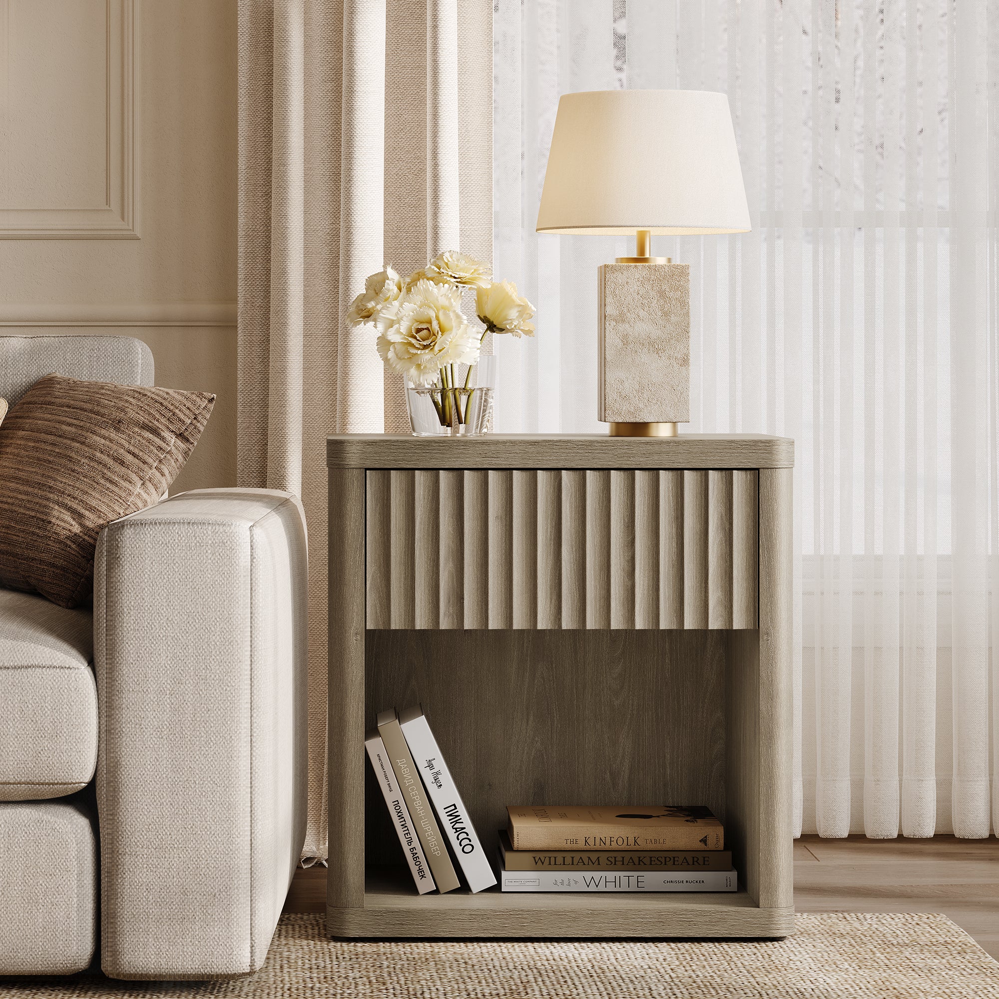 Stria 9-Drawer Dresser and Cas Nightstand Set
