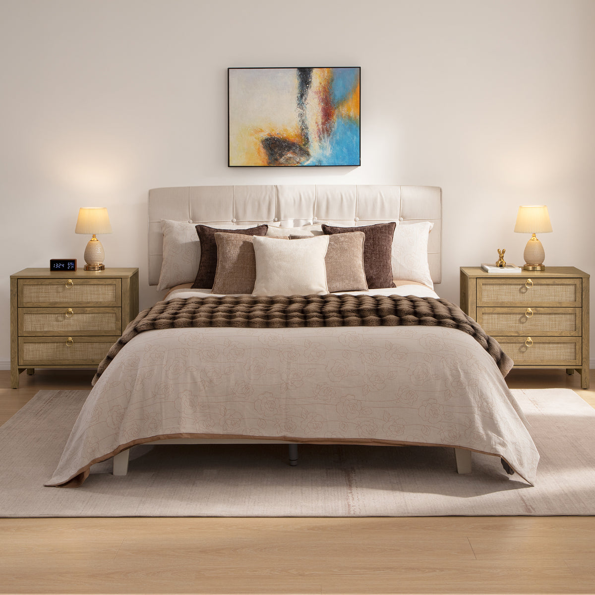 Terra 6 Drawers Dresser And 3 Drawers Nightstands Sets