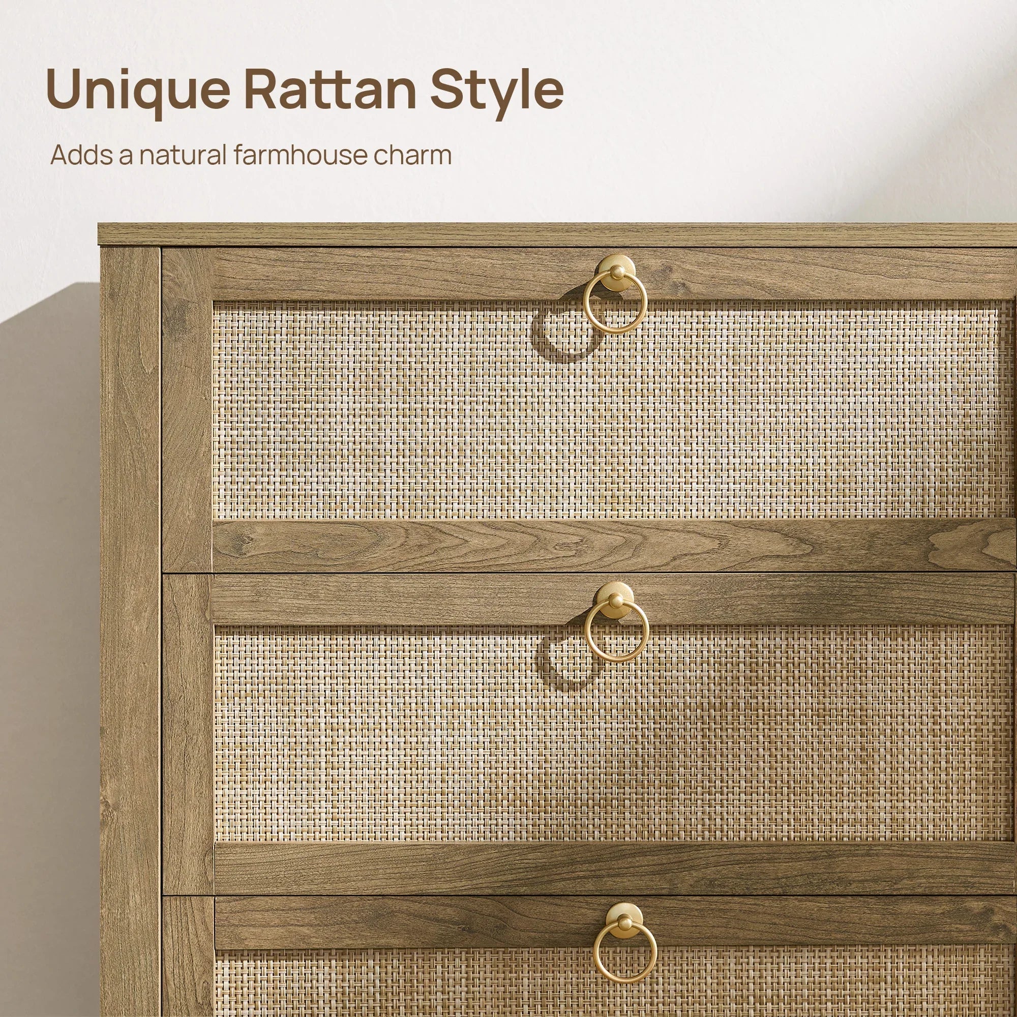 Terra 6-Drawer Dresser, Golden Handle