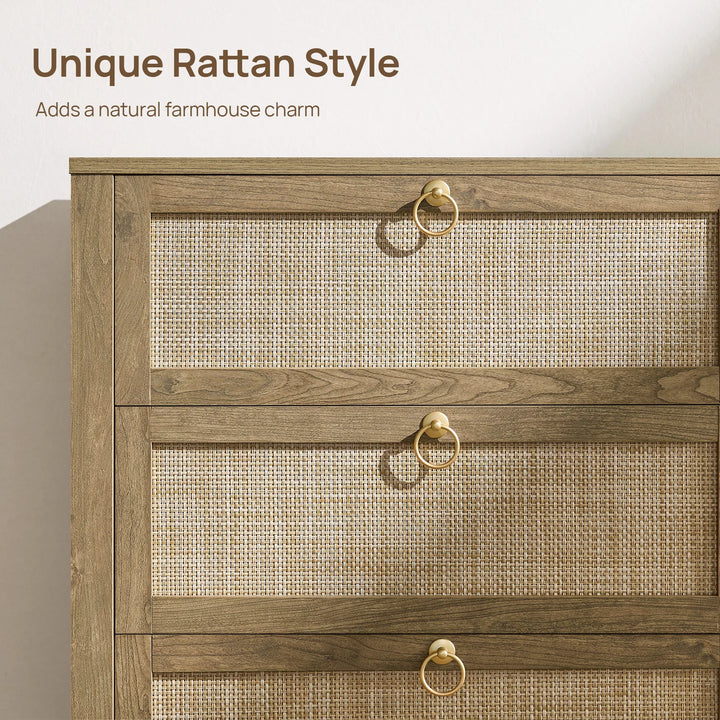 Terra 6-Drawer Dresser, Golden Handle