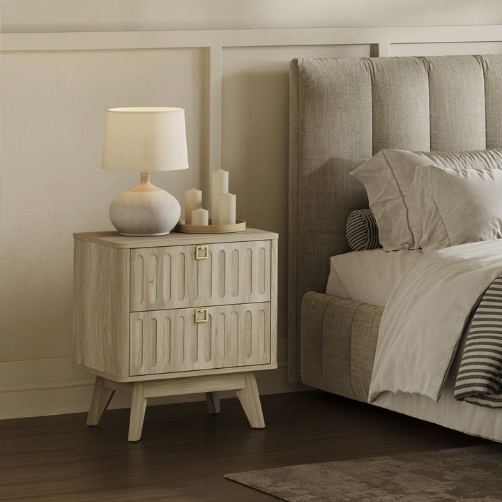 Domus 2-Drawer Nightstand, Modern Design