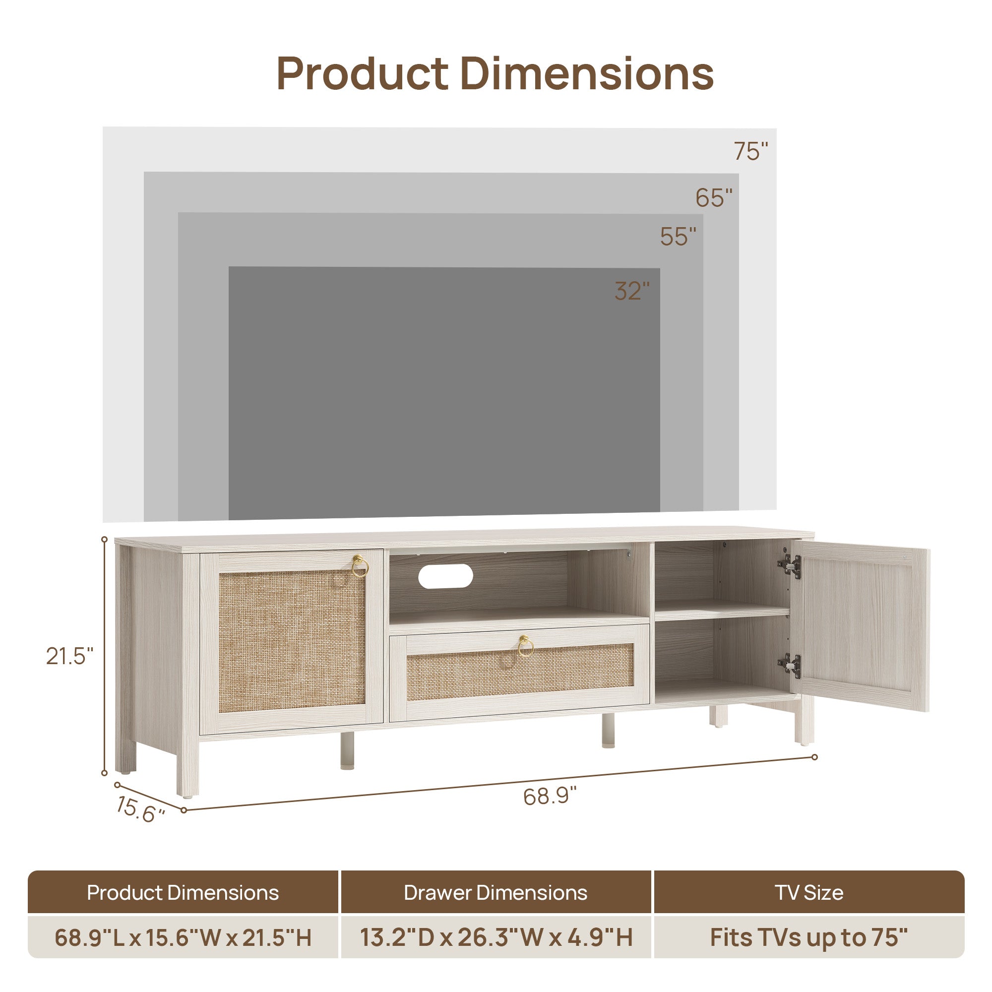 Terra TV Console with Cable Management