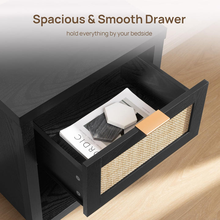 Savanna 6 Drawers Dresser, Wardrobe and Nightstand Sets - 2 Pieces - Black Oak