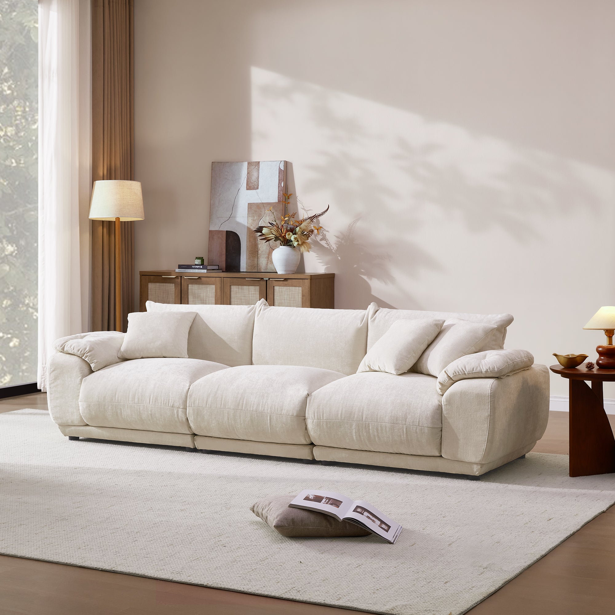 Noor Sectional 3 Seater Couch, Deep Seat