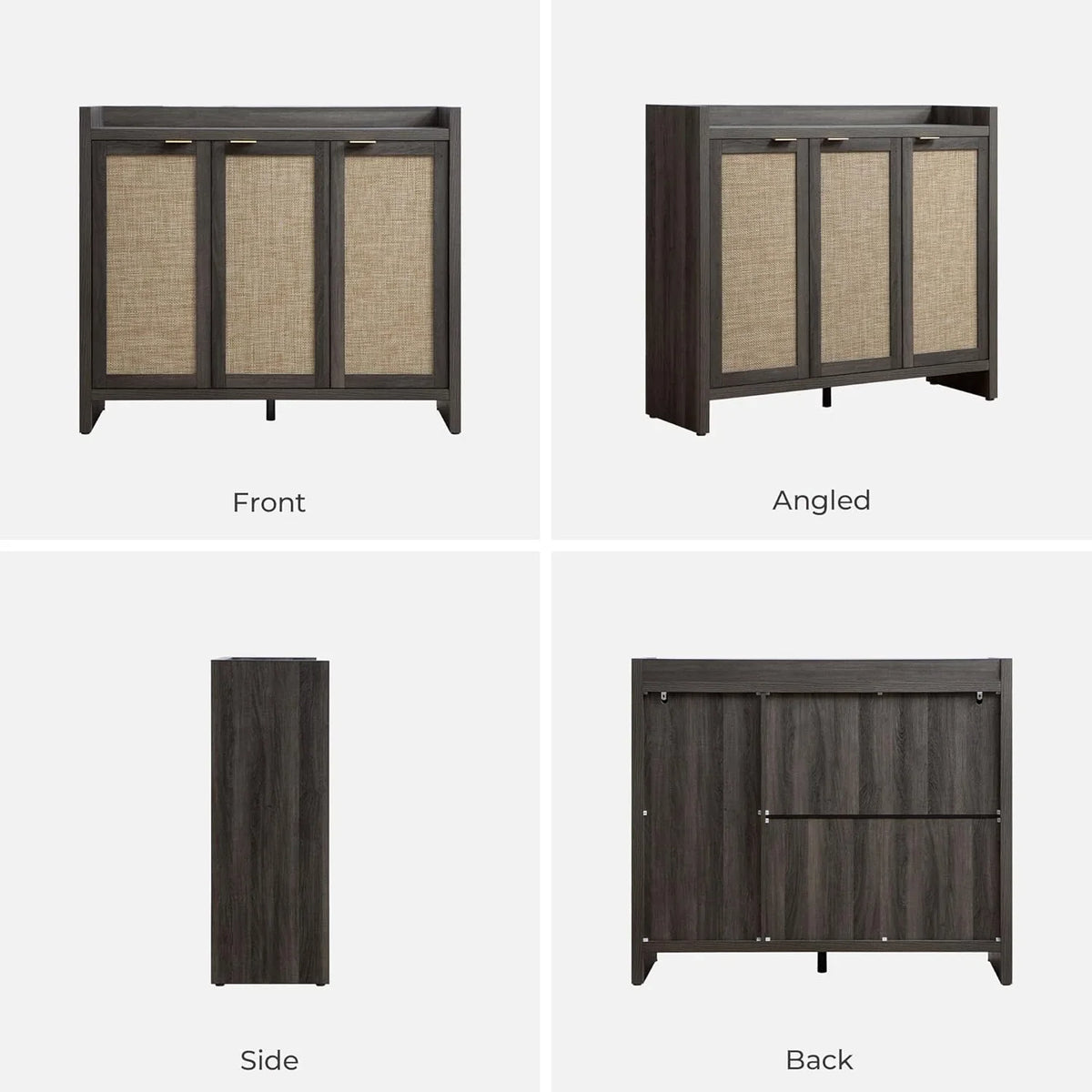 Savanna Black Shoe Cabinet, 30 Pairs Shoes