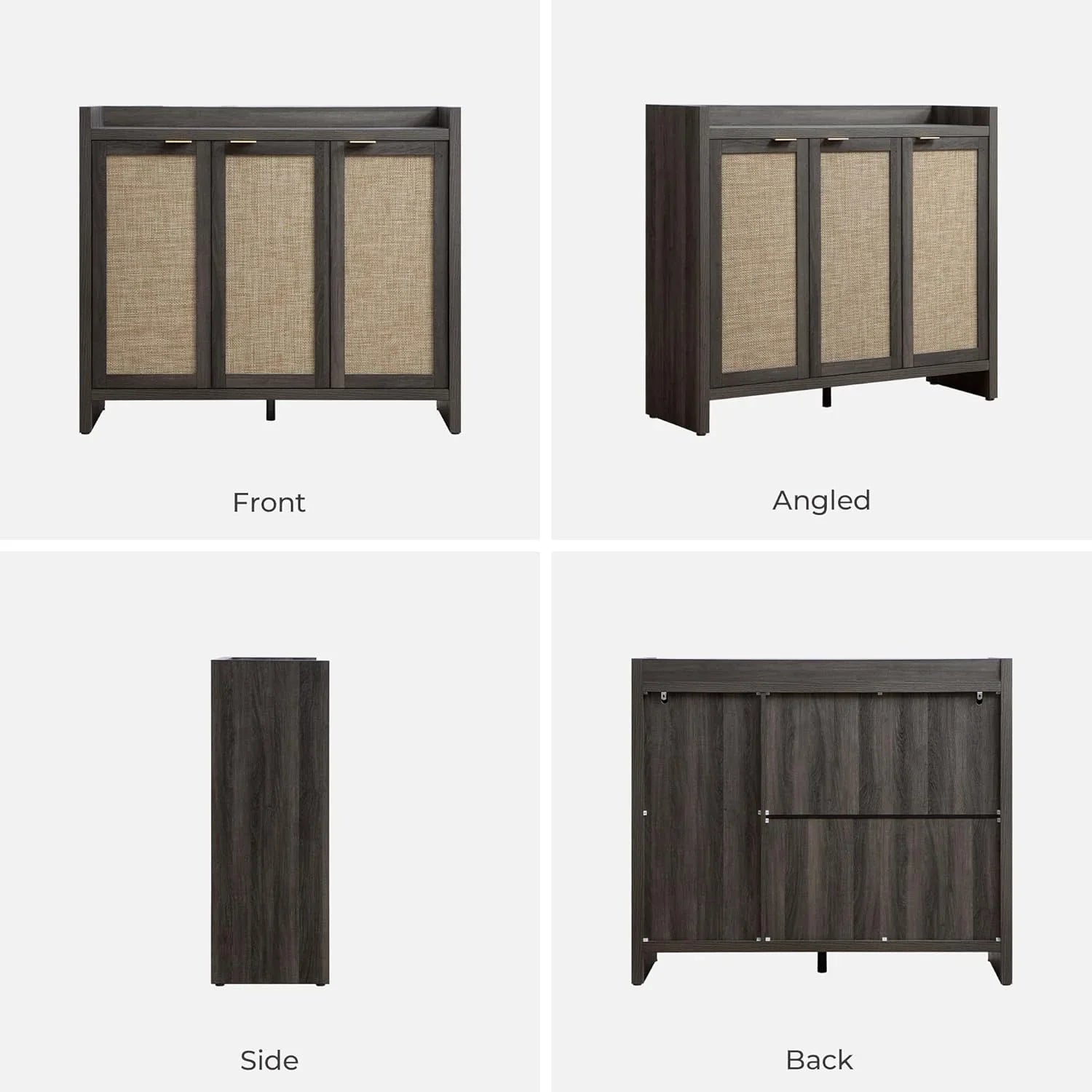 Savanna Black Shoe Cabinet, 30 Pairs Shoes