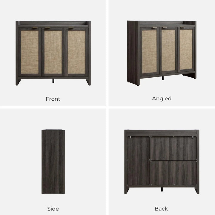 Savanna Black Shoe Cabinet, 30 Pairs Shoes