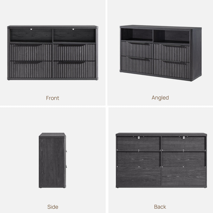 Cas Horizontal Chest, Open Drawers - 1 Piece - Grey Alder
