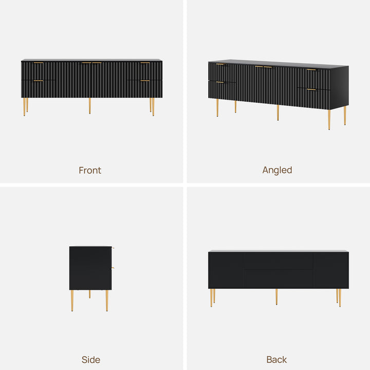 Opus Black TV Stand, Large Storage