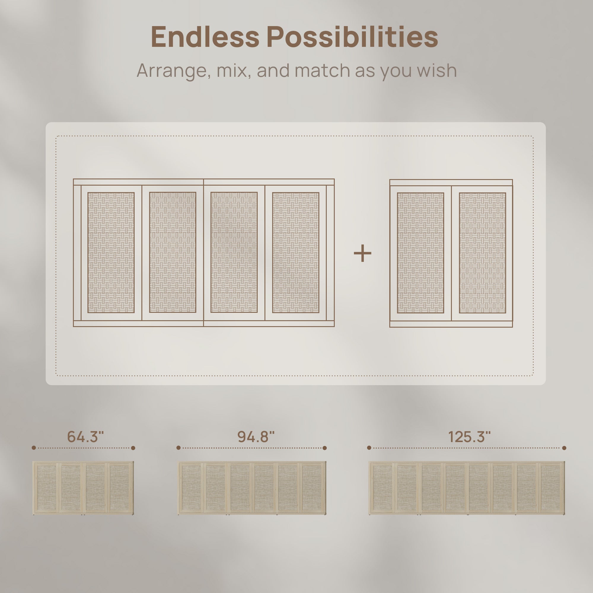 Zura 2-Door Buffet Cabinet, Large Storage