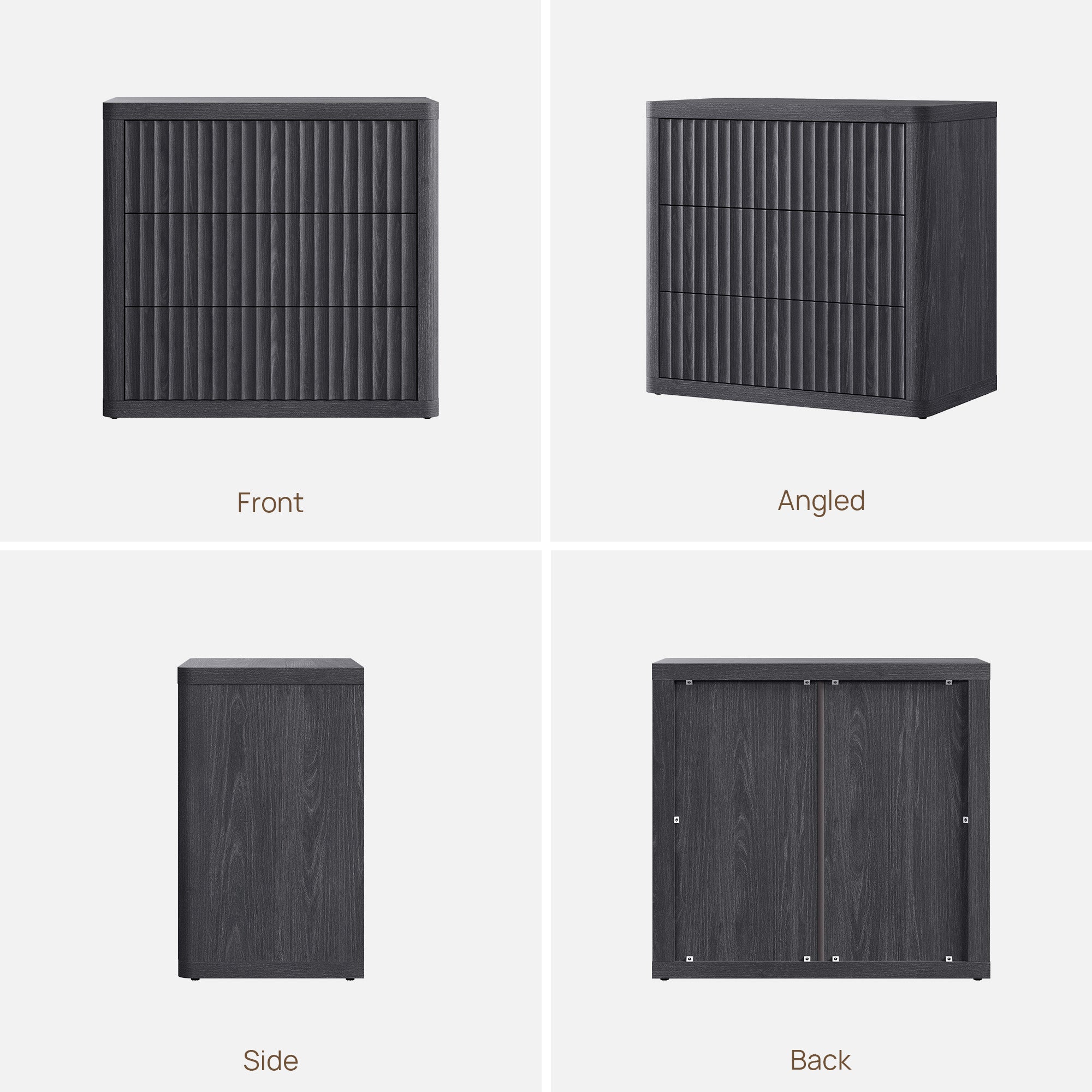 Cas 3-Drawer Nightstand, 27 Inches Wide