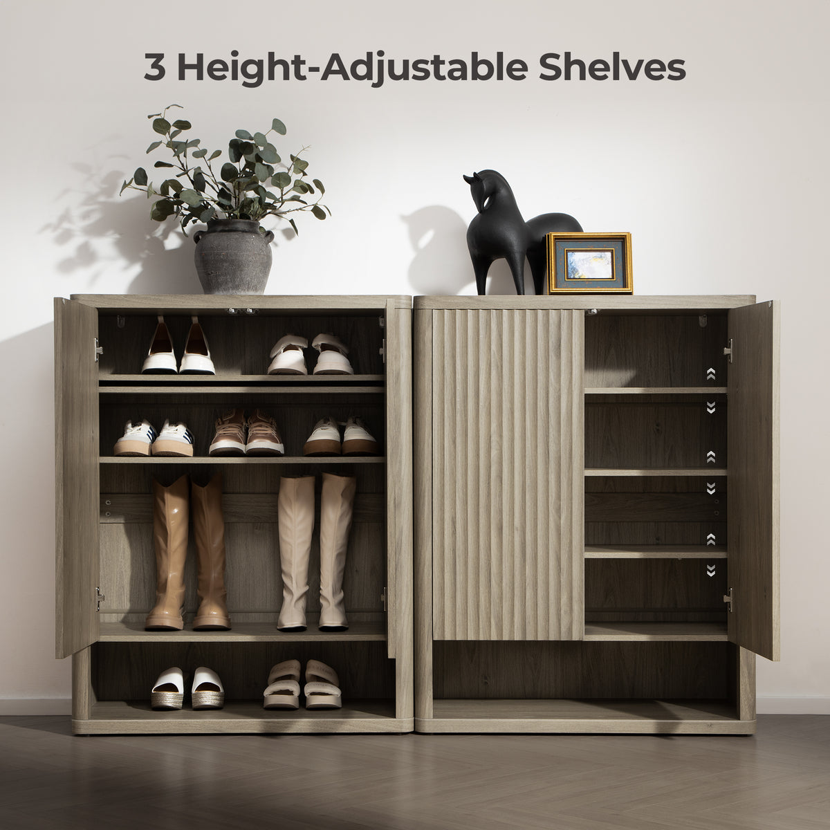 Cas Shoe Cabinet with Storage, Set of 2