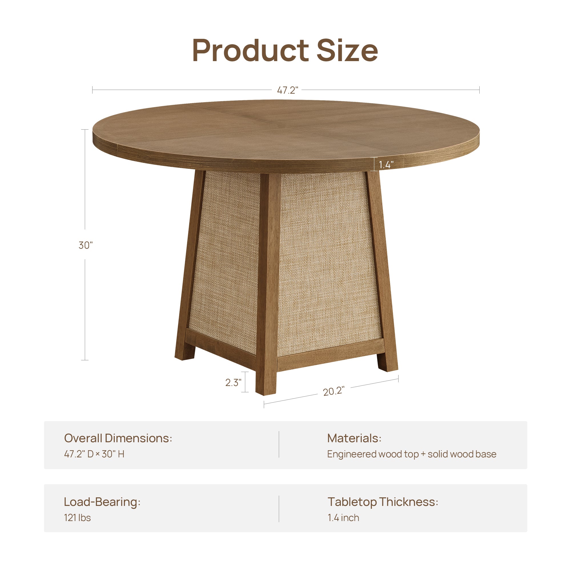 Savanna Round Dining Table for 6