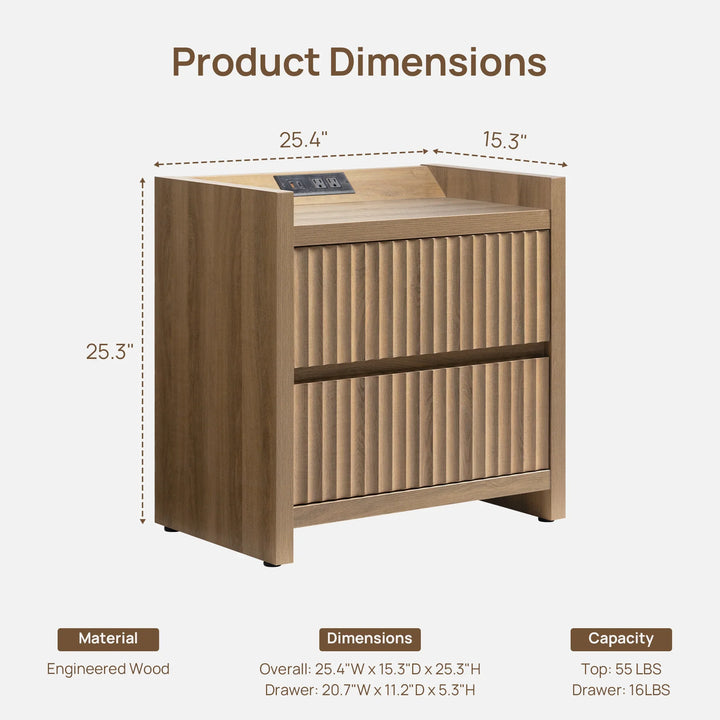 Prelude Nightstand with Charger Station
