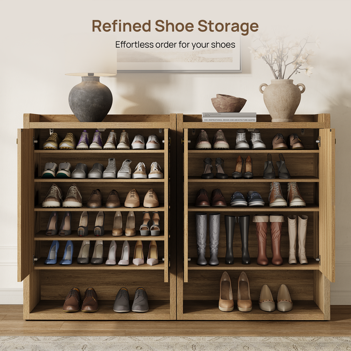 Helio 2-Door Shoe Cabinet, 24 Pairs
