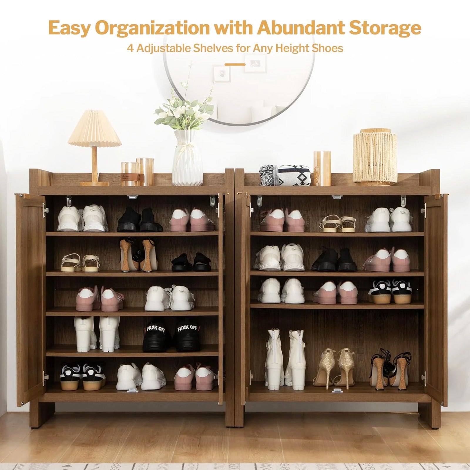 Savanna Shoe Cabinet, 24 Pairs Shoes