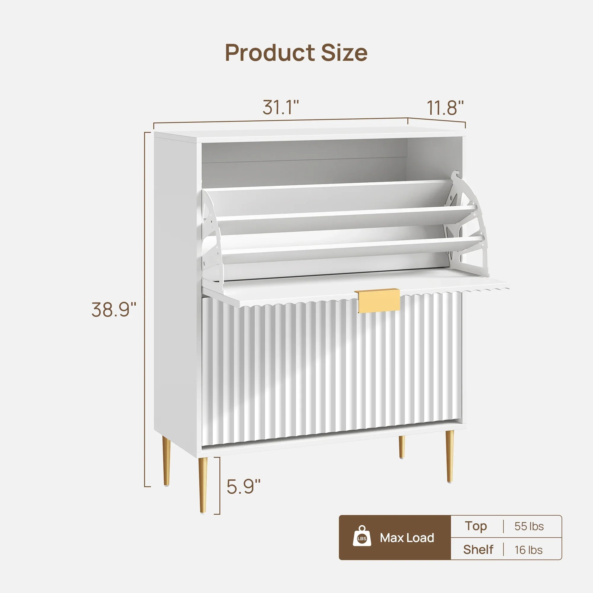 Opus Double Flip Drawer Shoe Cabinet