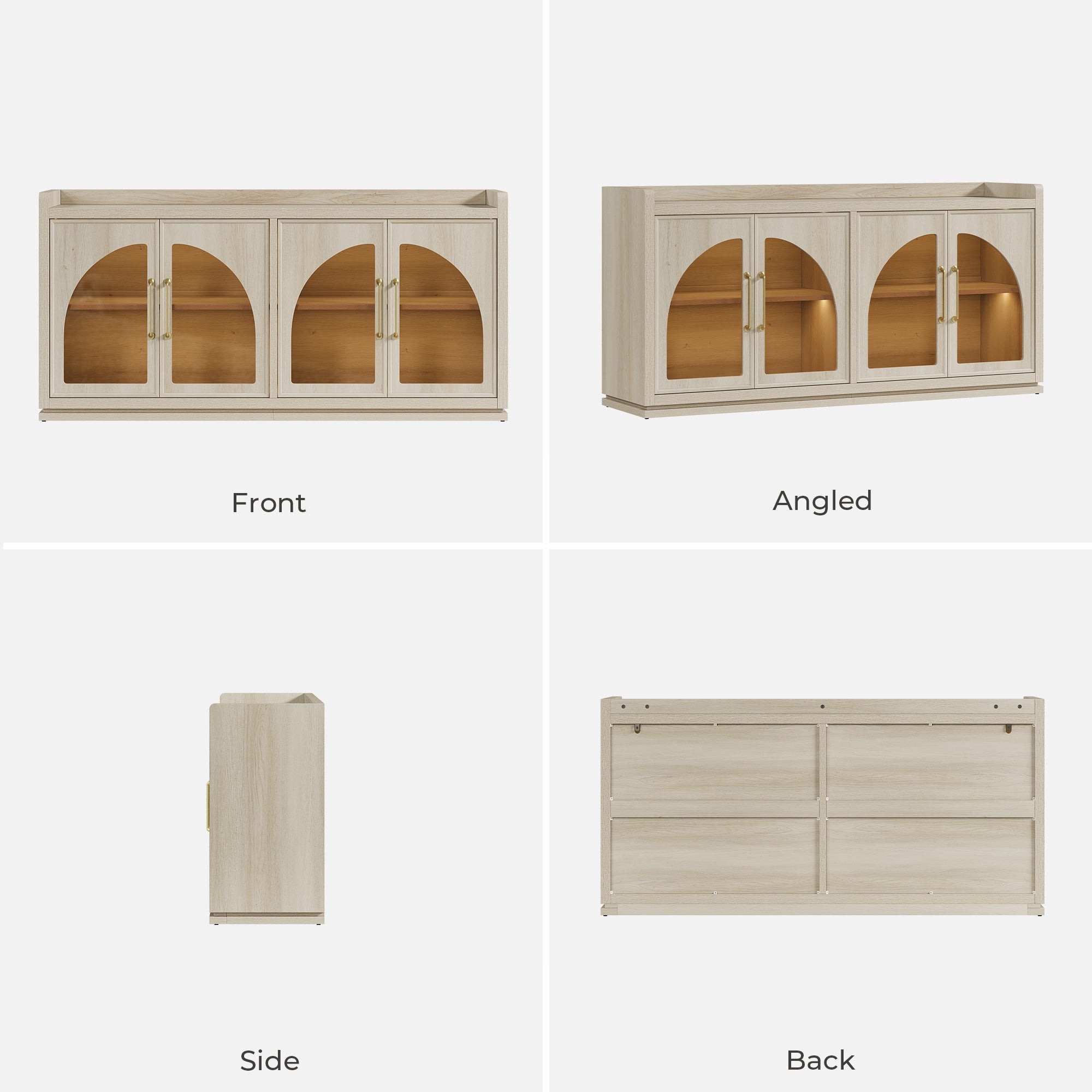 Helio Glass-Door Buffet Cabinet with Lights