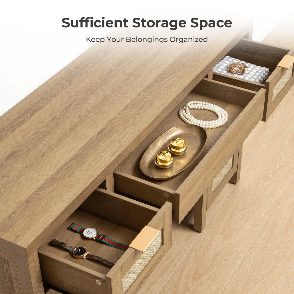 Savanna Vanity Table, Wardrobe and 3-Drawer Nightstand Set