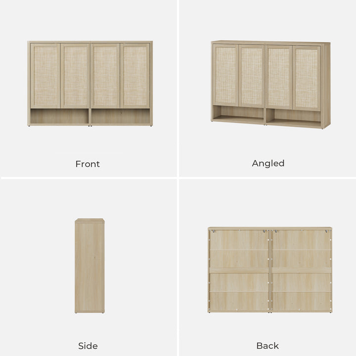 Zura Modular Rattan Shoe Cabinet, 50 Pairs