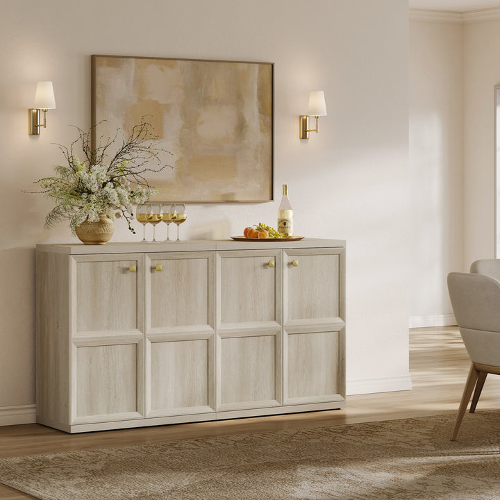 SICOTAS 33.7"W Sideboard Buffet Cabinet Set-WM